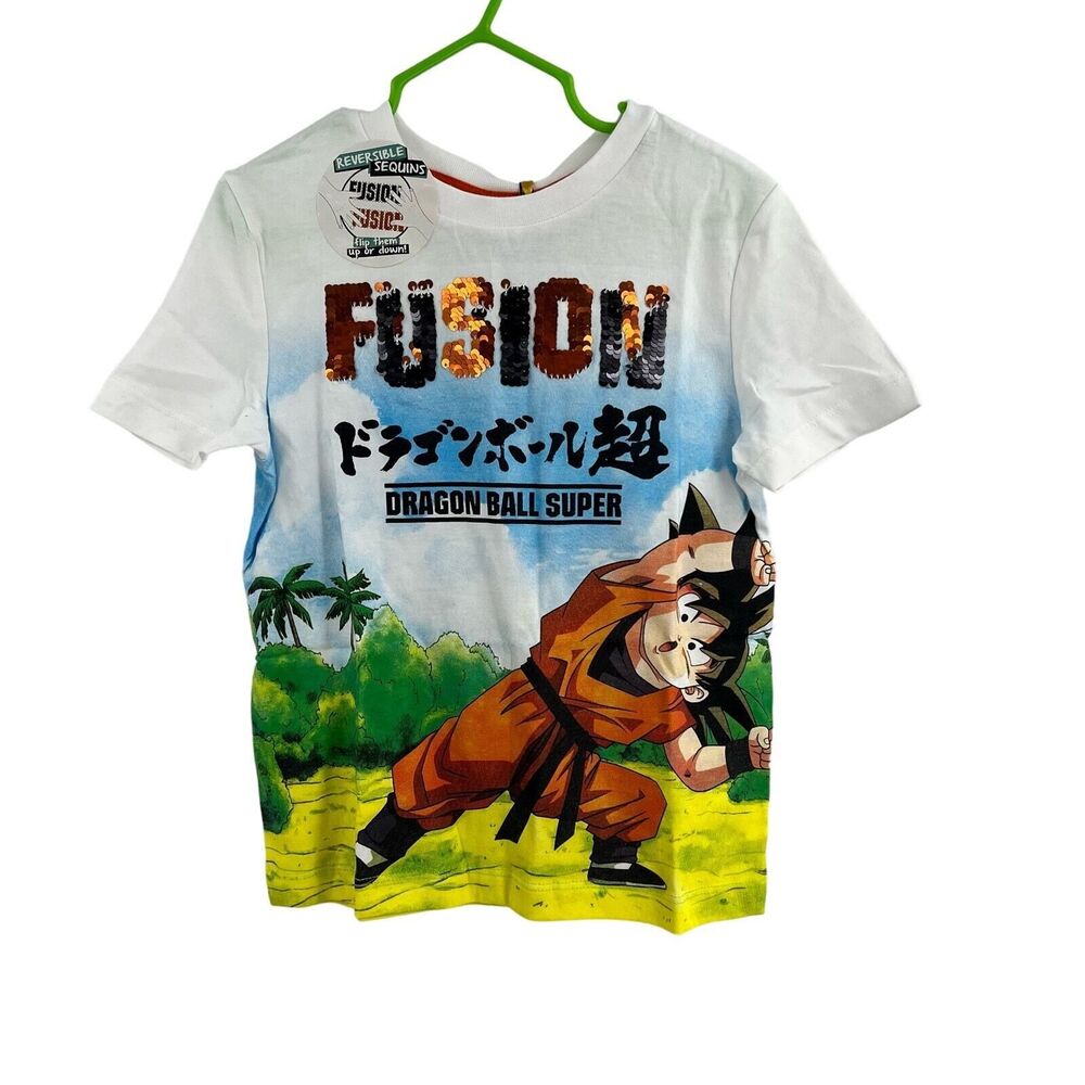Dragon Ball Super x Desigual Tee 3-4 Flip Sequin Front Back Graphic‎ New